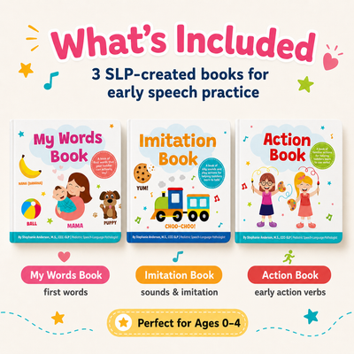 Early Speech Starter Bundle — 3 Books for Ages 0–4, Created by a Pediatric SLP