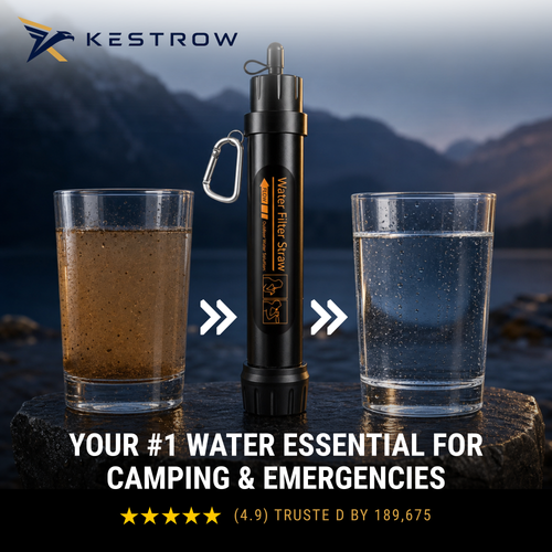 Kaestral HydroGuard™ Portable Water Filter Straw for Survival, Camping & Emergency