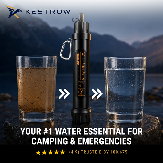 Kaestral HydroGuard™ Portable Water Filter Straw for Survival, Camping & Emergency