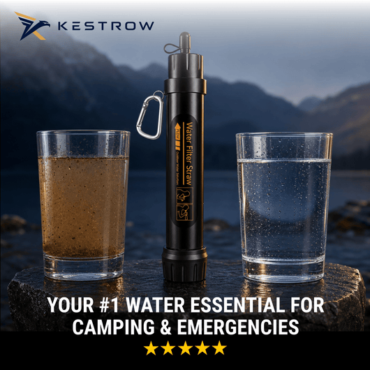 Kestrow HydroGuard™ Portable Water Filter Straw for Survival, Camping & Emergency - Kestrow